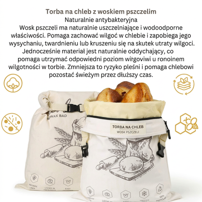 BROTTO EKOLOGICZNA WOSKOWANA TORBA NA CHLEB